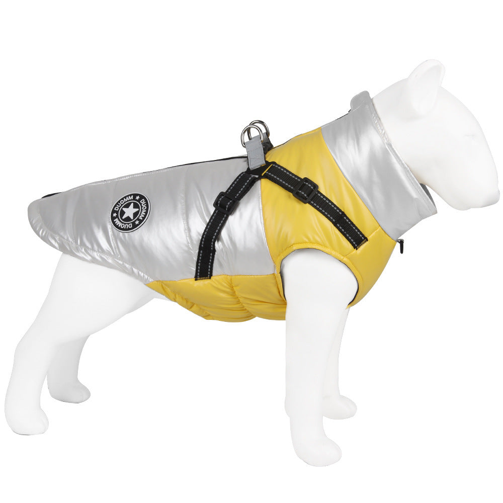 Windproof and warm reflective harness for dogs