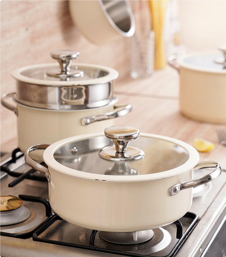 Stainless Steel 304 Double Bottom Pot Ceramic Paint Soup Pot