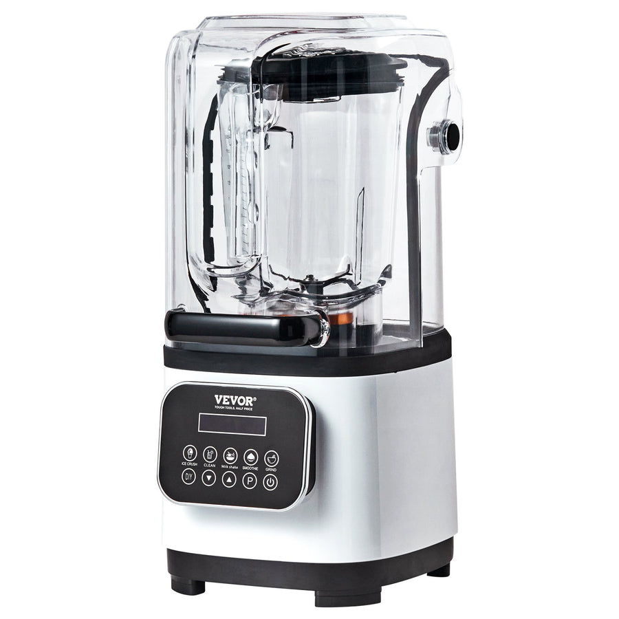 Professional Blender With Shield, Commercial Countertop Blenders, 68 Oz Jar Blender Combo, Stainless Steel 9 Speed & 5 Functions Blender, For Shakes, Smoothies, Peree, And Crush Ice, White