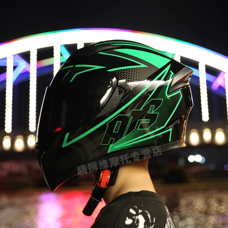 Motorcycle Helmet Mens Retro Chopper Aish Full-Cover Cool Electric Bike Safety Helmet