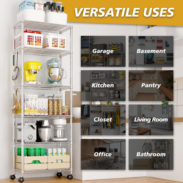 Adjustable Interlayer Spacing Six Layer Segmented Display Rack