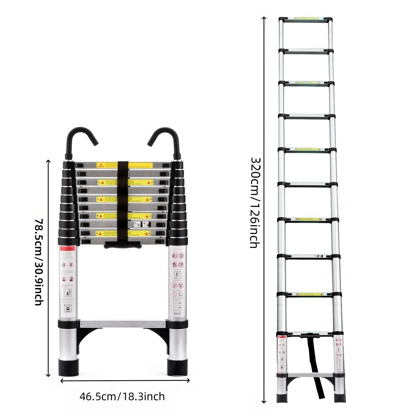 3.2m Aluminum Folding Ladder Multi-Functional For Home And Work