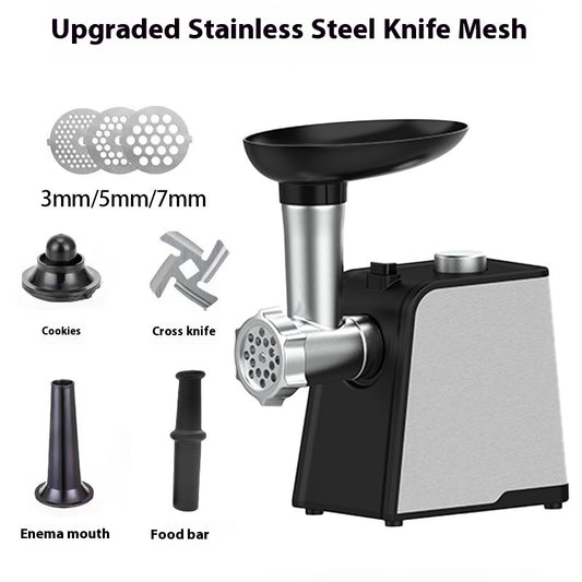 Small Household Multi-functional Stainless Steel Automatic Sausage Meat Grinder Meat Mincer Minced Pepper Garlic Paste