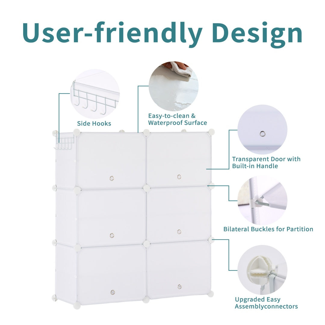 Shoe Rack Storage Cabinet, 8-layer Shoe Storage Cabinet With Door, Stackable And Detachable Shoe Storage Cabinet