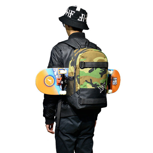 Large capacity skateboard backpack