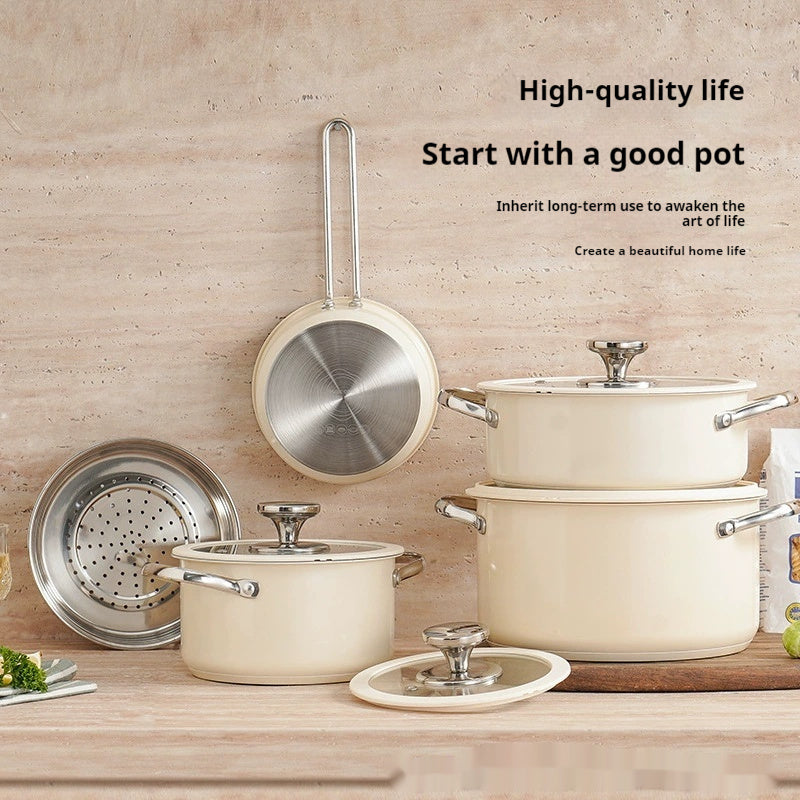 Stainless Steel 304 Double Bottom Pot Ceramic Paint Soup Pot