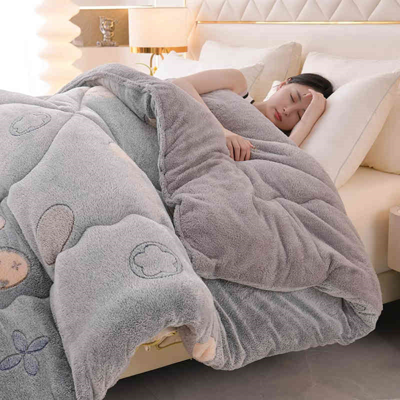 Winter blanket made of thick and warm lamb wool for one person