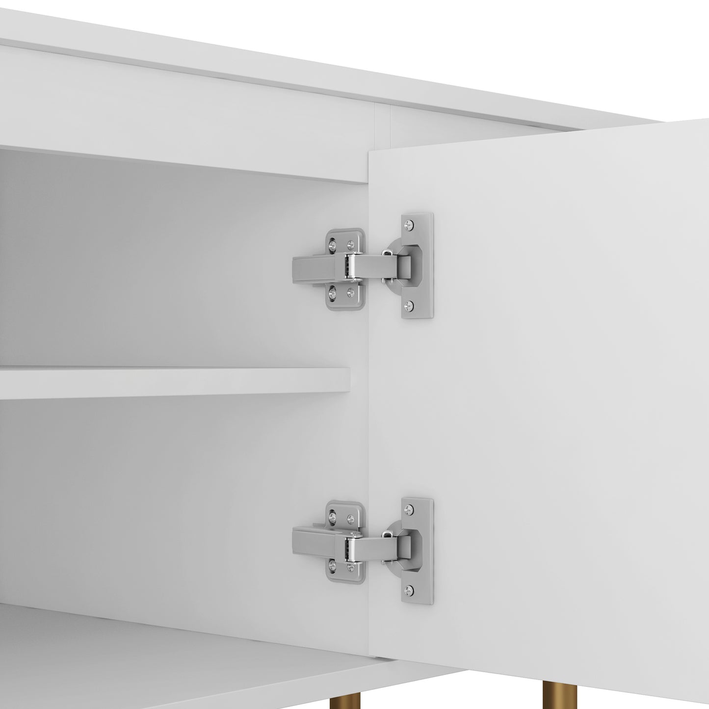 Mid Century Modern LED TV Stand For 80 Inch TV, Entertainment Center Wood TV Stand, Fluted Trim TV Stand With 4 Doors