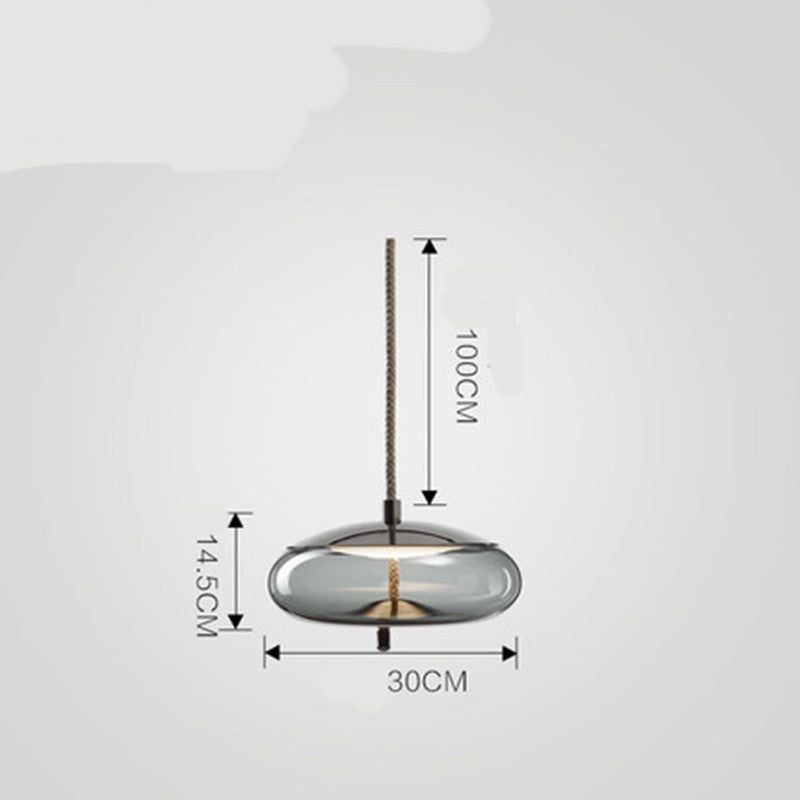 Modern Minimalist Living Room Bar Creative Single Head Glass Chandelier