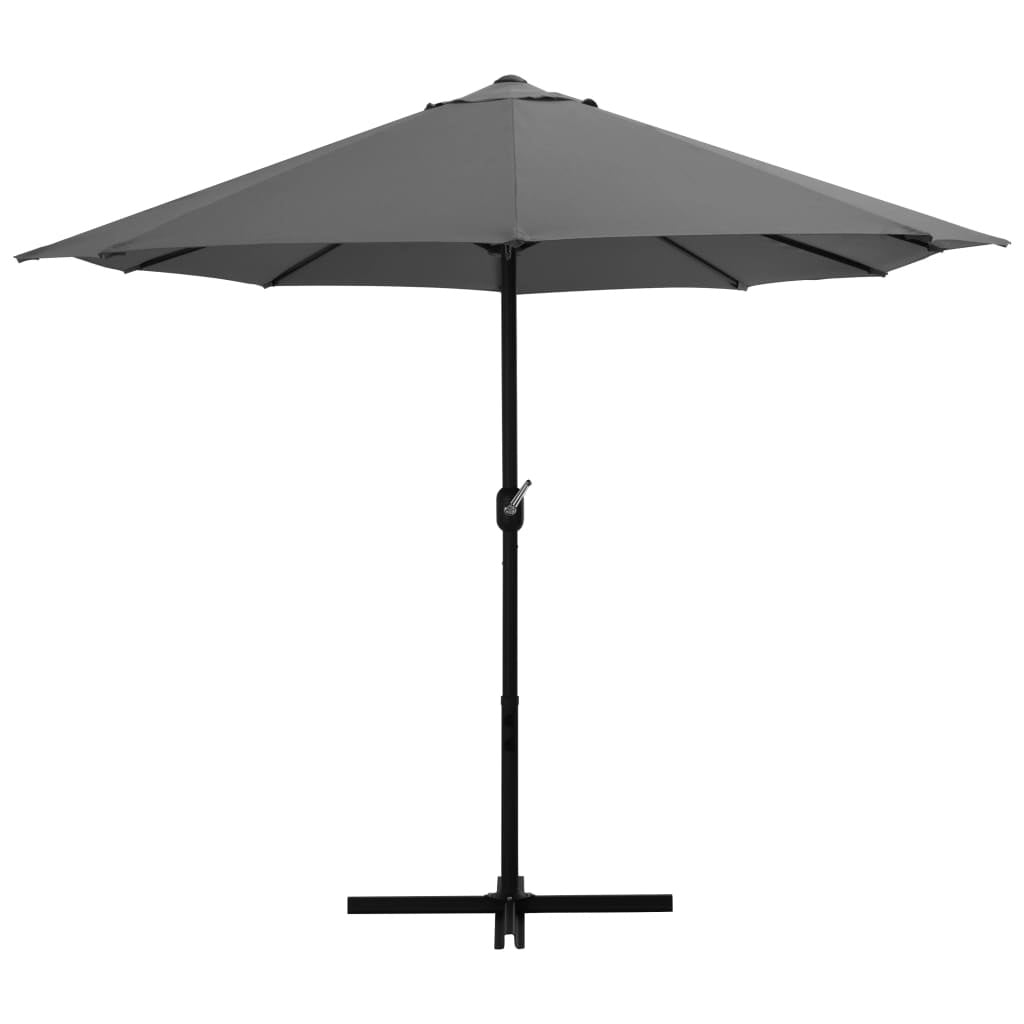 vidaXL Garden Parasol with Aluminum Pole 181.1"x106.3" Anthracite