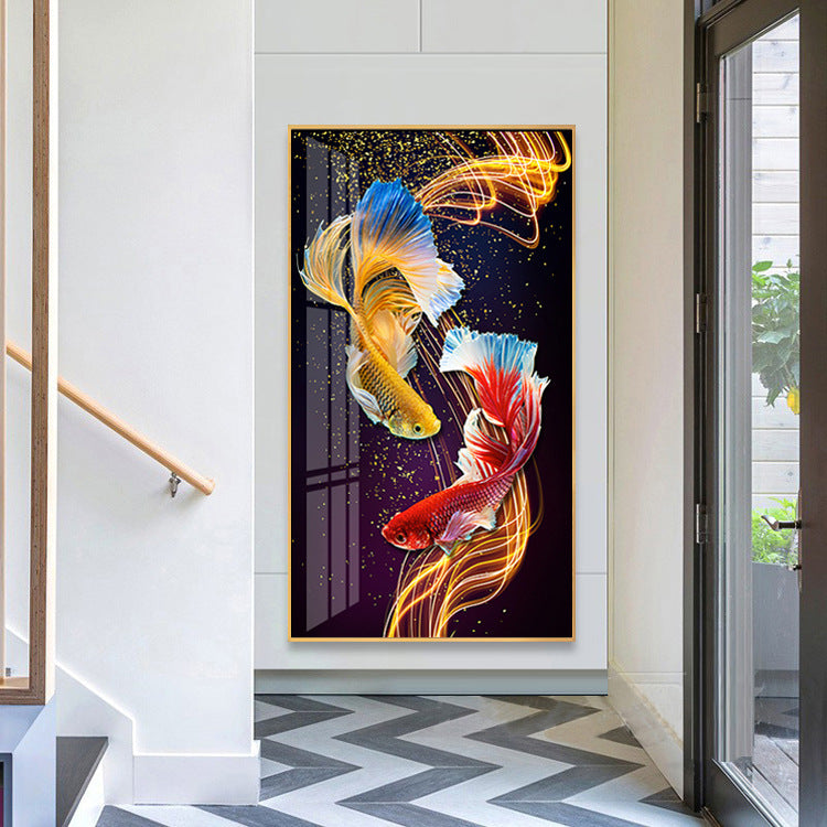 Double koi fish living room entrance 5d diamond painting