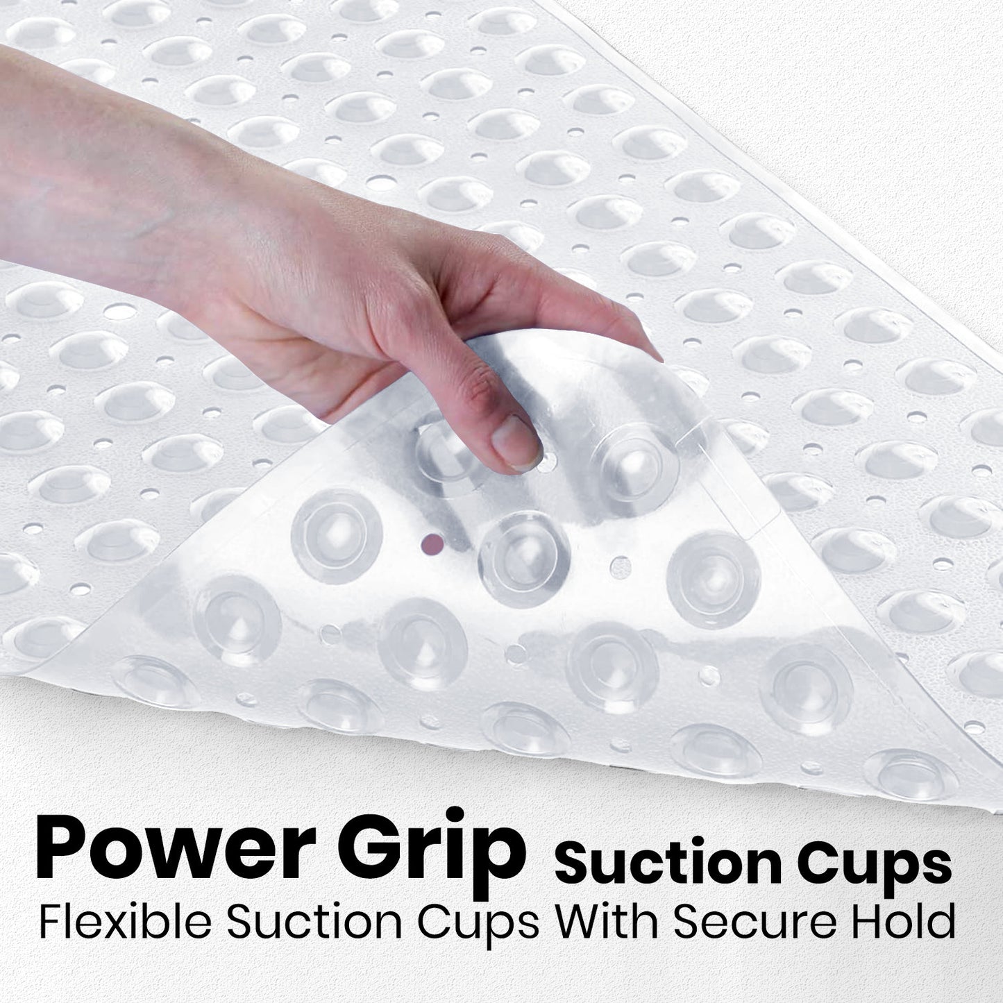 Non Slip Bath Mat Extra Large Shower Mat Bathtub Anti-Mold Rubber Strong Suction