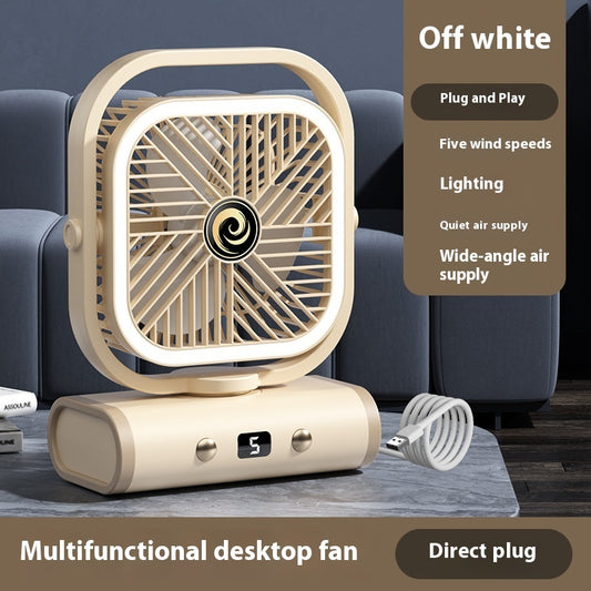Shaking Head Desktop Fan Rechargeable Long Endurance Portable Little Fan