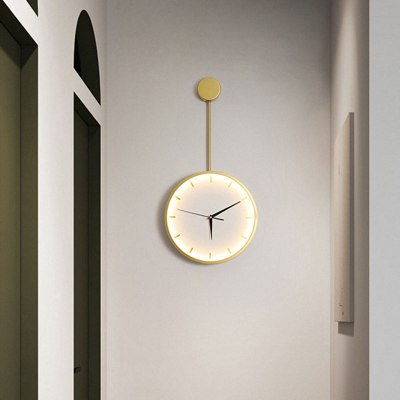 Modern Minimalist Living Room Mute Clock Wall Light
