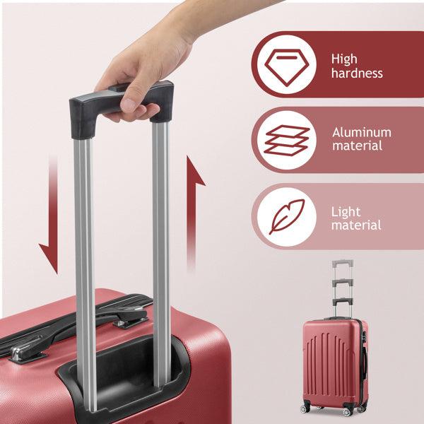 Curved Vertical Stripe 4-in-1 Trolley Case 16in 20in 24in 28in ABS Aluminum Alloy Tie Rod