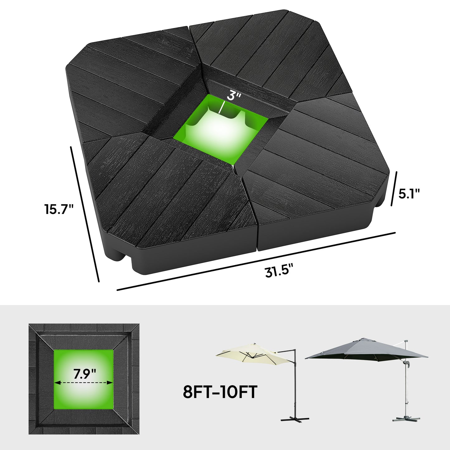 Offset Umbrella Base Outdoor Umbrella Weights