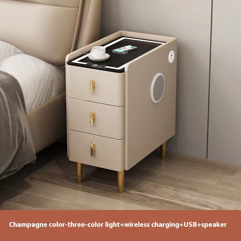 Ultra Narrow Small Smart Bedside Table Modern Simple