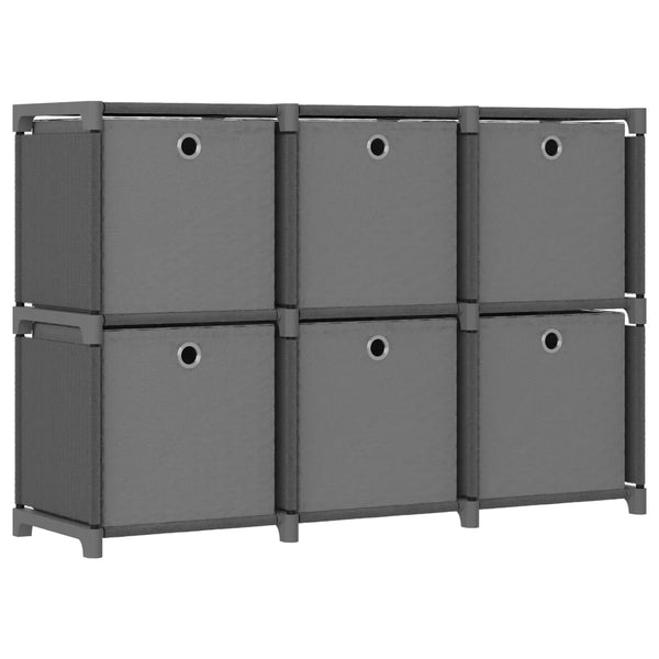 cube shelf with 6 boxes 103x30x72.5 cm