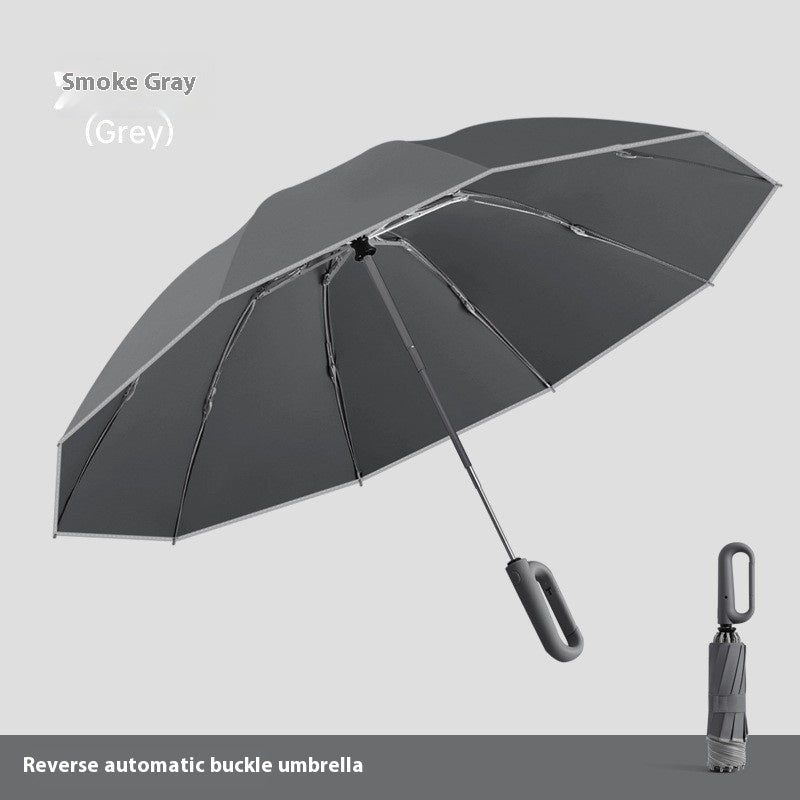 Dual-purpose Automatic Buckle Umbrella Aluminum Bone Folding Business Umbrella