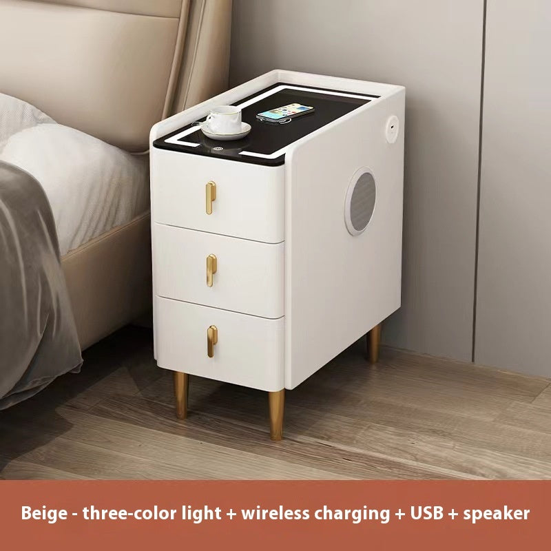 Ultra Narrow Small Smart Bedside Table Modern Simple