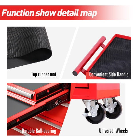 Rolling Tool Chest With 7-Drawer Tool Box With Wheels Multifunctional Tool Cart Mechanic Tool Storage Cabinet For Garage, Warehouse, Workshop, Repair Shop