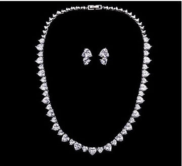 Headwear Set Two-Piece Accessories Necklace Earrings Zircon Jewelry