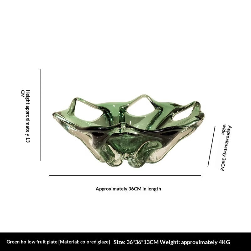Artistic Glass Fruit Bowl For Living Room Coffee Table