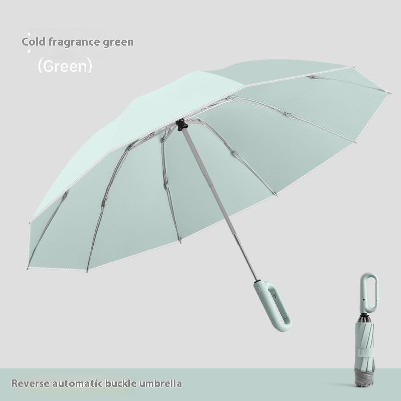 Dual-purpose Automatic Buckle Umbrella Aluminum Bone Folding Business Umbrella