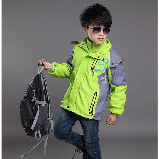 Jacket Boys Three-in-one 2023 New Medium And Large Children Thickened Fleece Detachable Outdoor Windbreaker Jacket