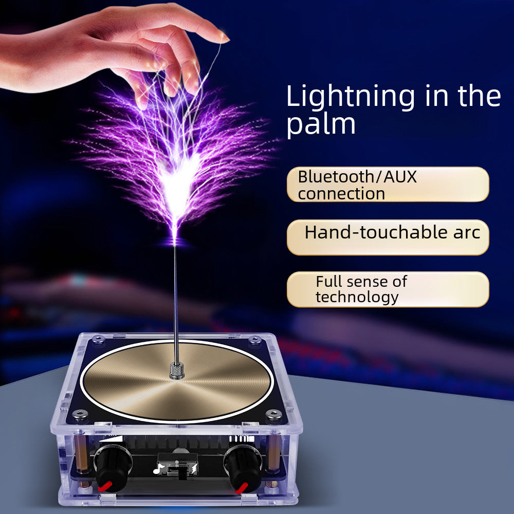 Golden Music Tesla Coil Artificial Lightning Touchable Audio Input Bluetooth Scientific Experiment