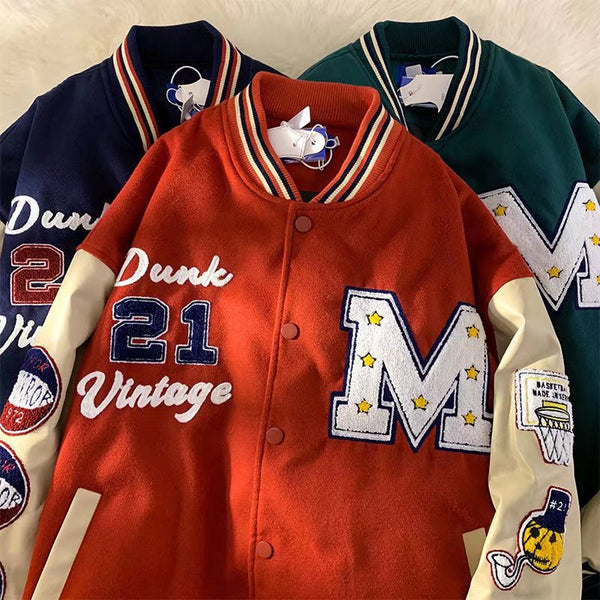 Vintage Amerikanische Retro Spleißen Baseball Uniform Männer 