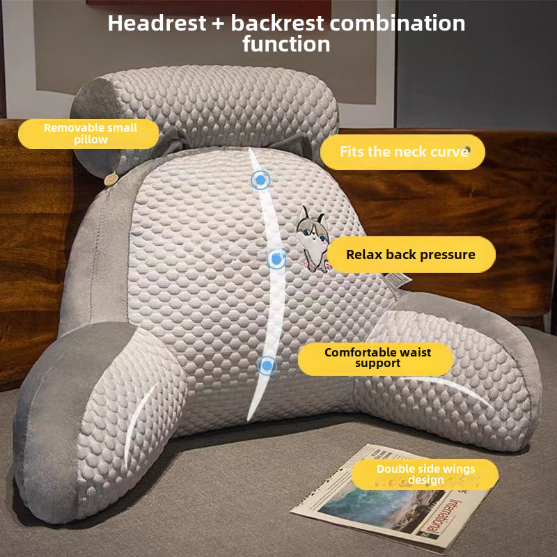 Bedside Cushion Large Soft Bag Backrest Bed Reading Waist Support Pillow Sofa Pillow Office Long-sitting Waist Support Cushion