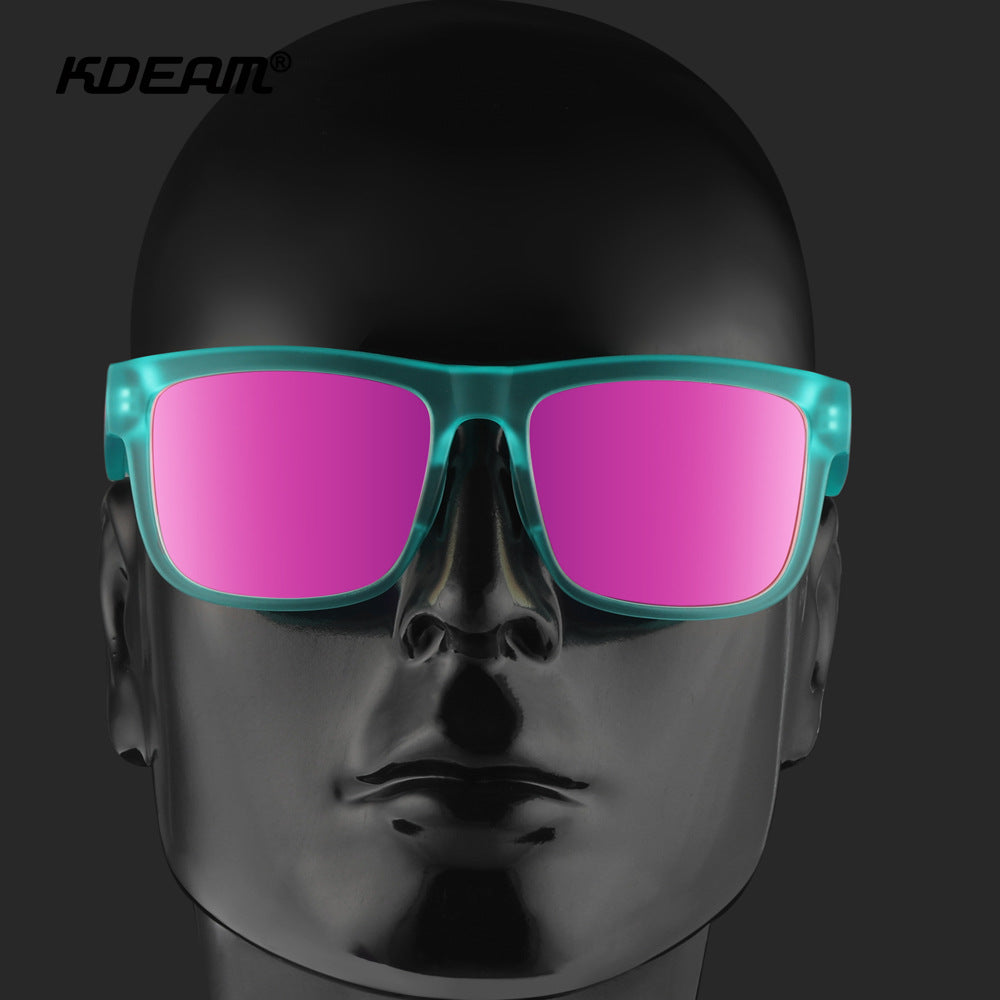 KDEAM New Polarized Sunglasses Men&#039;s And Women&#039;s Square Sunglasses Colorful Real Film Sunglasses Outdoor Driving Glasses