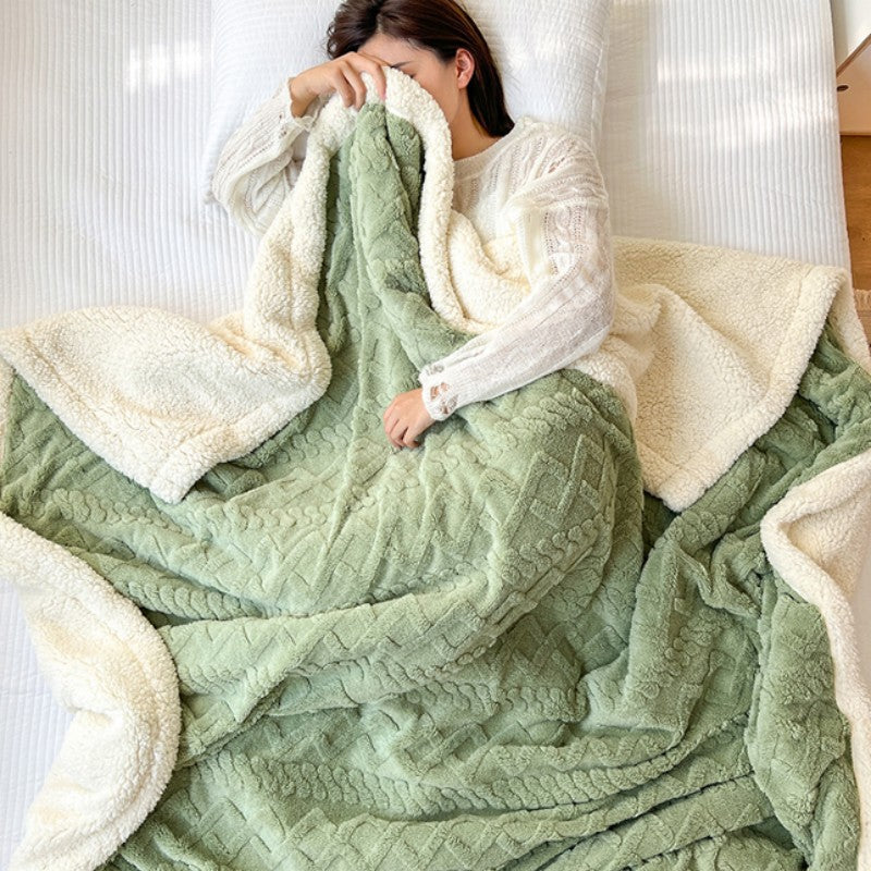 Verdickte Sherpa-Decke aus Korallensamt-Flanell, für Nickerchen, Sofa, Überwurf, Decke, Büro, Schal, Klimaanlage, kleine Decke