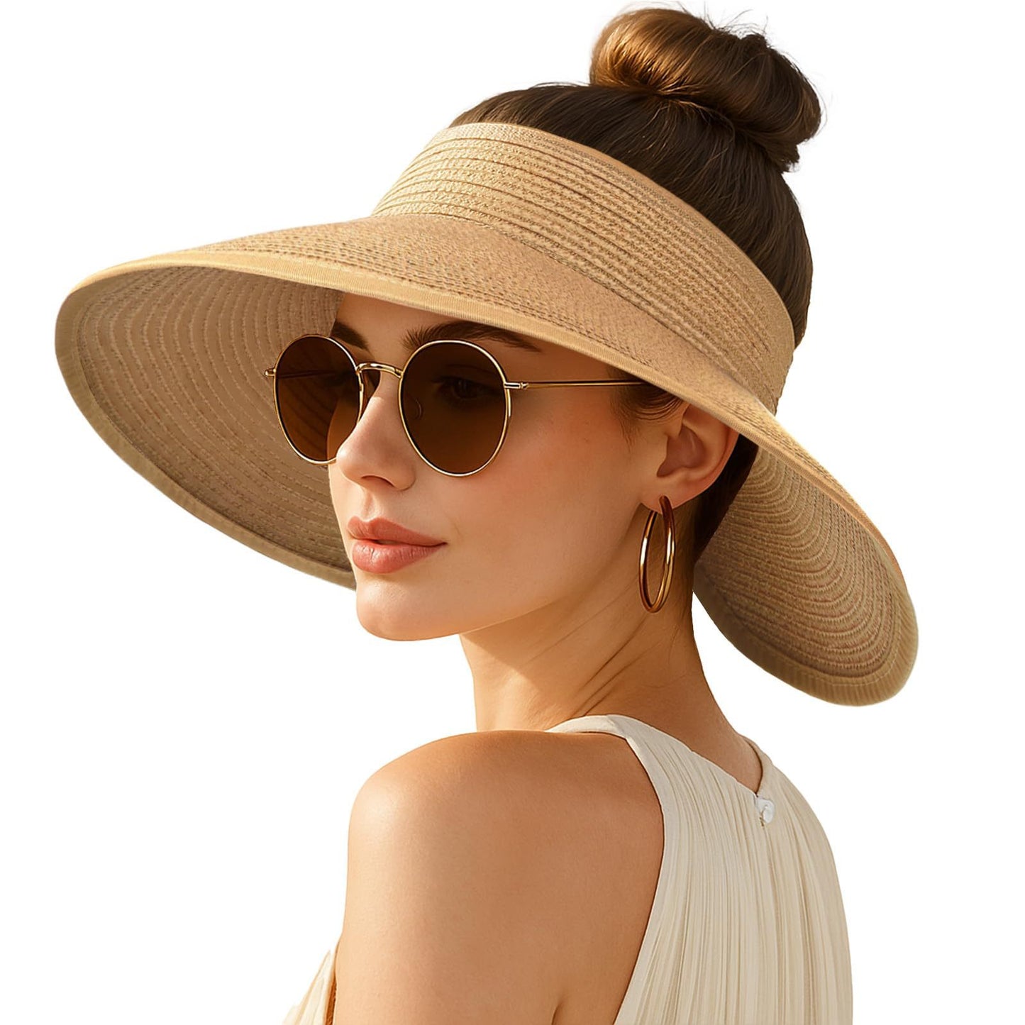Wide Brim Beach Horse Tail Women's Foldable Sun Hat