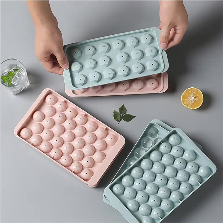 Ice Tray Mold Household Ice Box Homemade Ice Cube Press Type Ice Storage Box Ball Type With Lid Easy To Remove The Mold Ice Tray