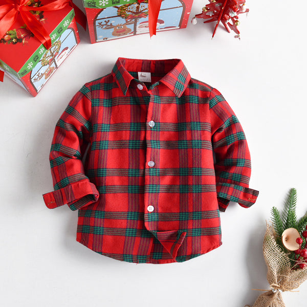 Children Christmas Cotton Shirts Boys baby