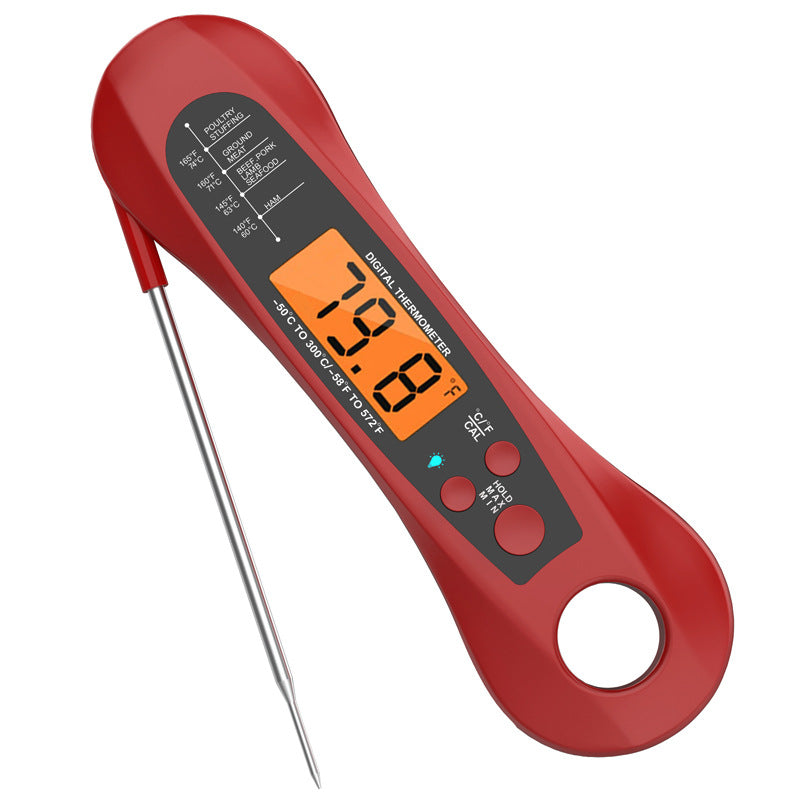 Folding Probe Barbecue Thermometer Waterproof Digital Display Electronic Kitchen Barbecue Coffee Milk 180 Thermometer