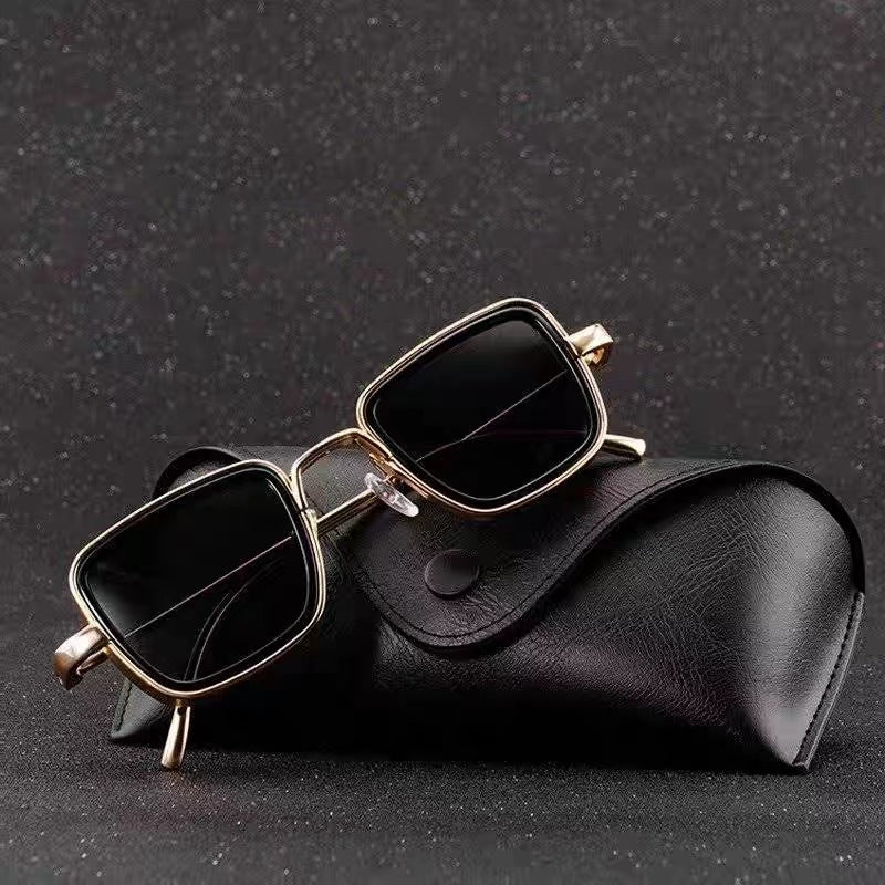 New Indian Sunglasses Square Glasses Retro Thick Edge Metal Trendy Men&#039;s Sunglasses Wholesale