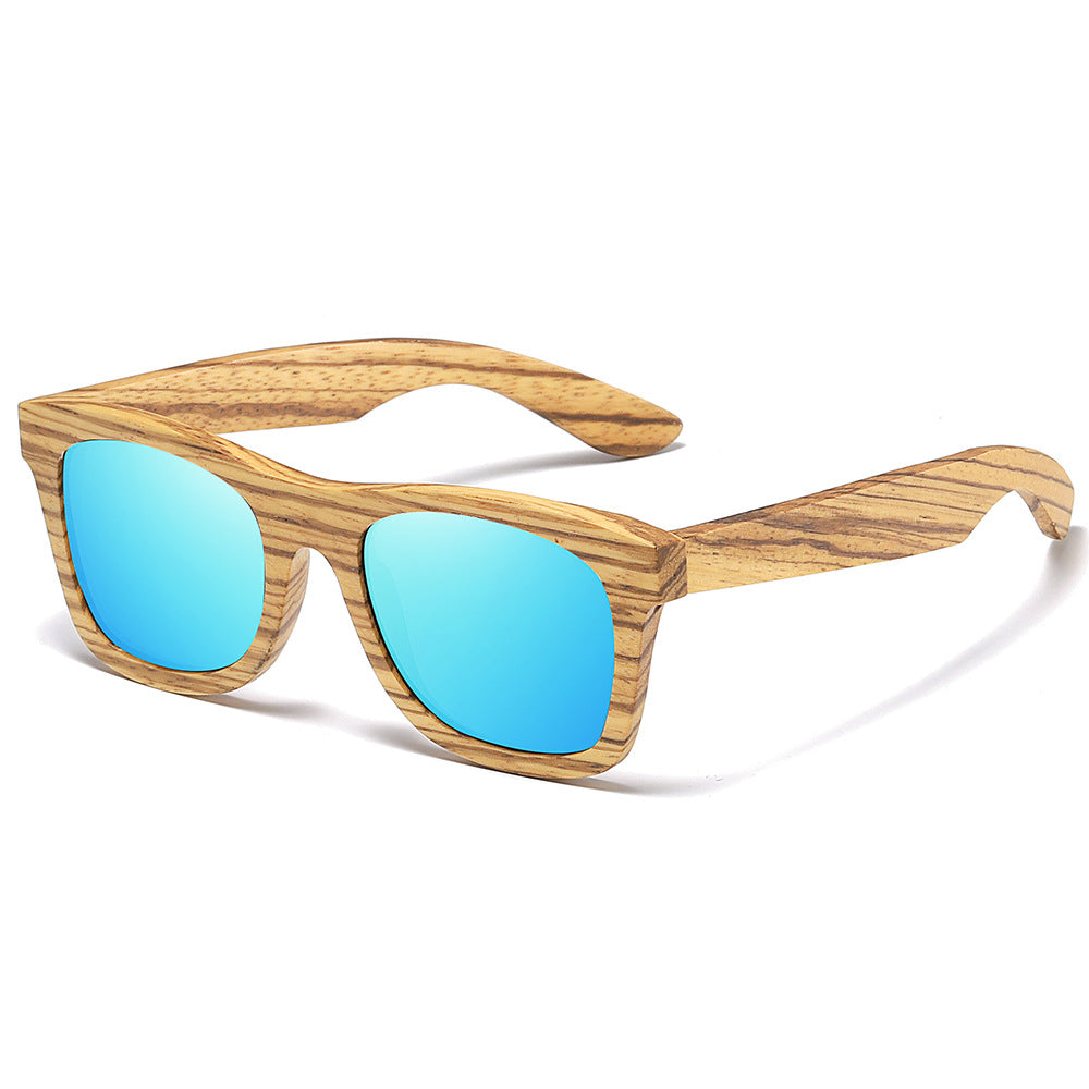 New Bamboo Wood Glasses Trendy Zebra Polarized Sunglasses UV Protection