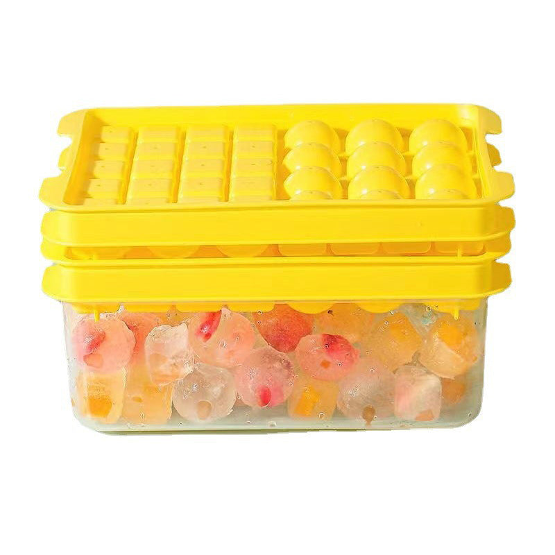 Creative Ice Tray Ice Cube Mold Household Press Ice Tray Mold Refrigerator Ice Making Mold Food Grade Ice Storage Box Set