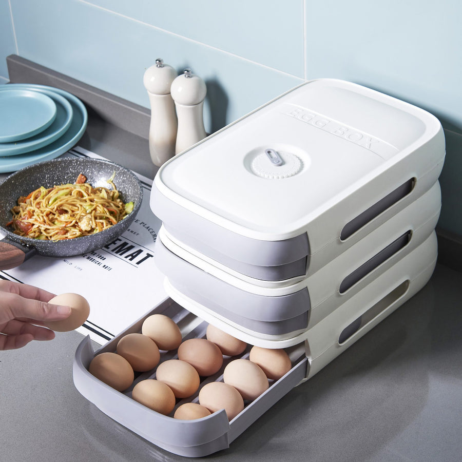 Caja para huevos con tapa para mantener frescos los alimentos en el frigorífico del hogar