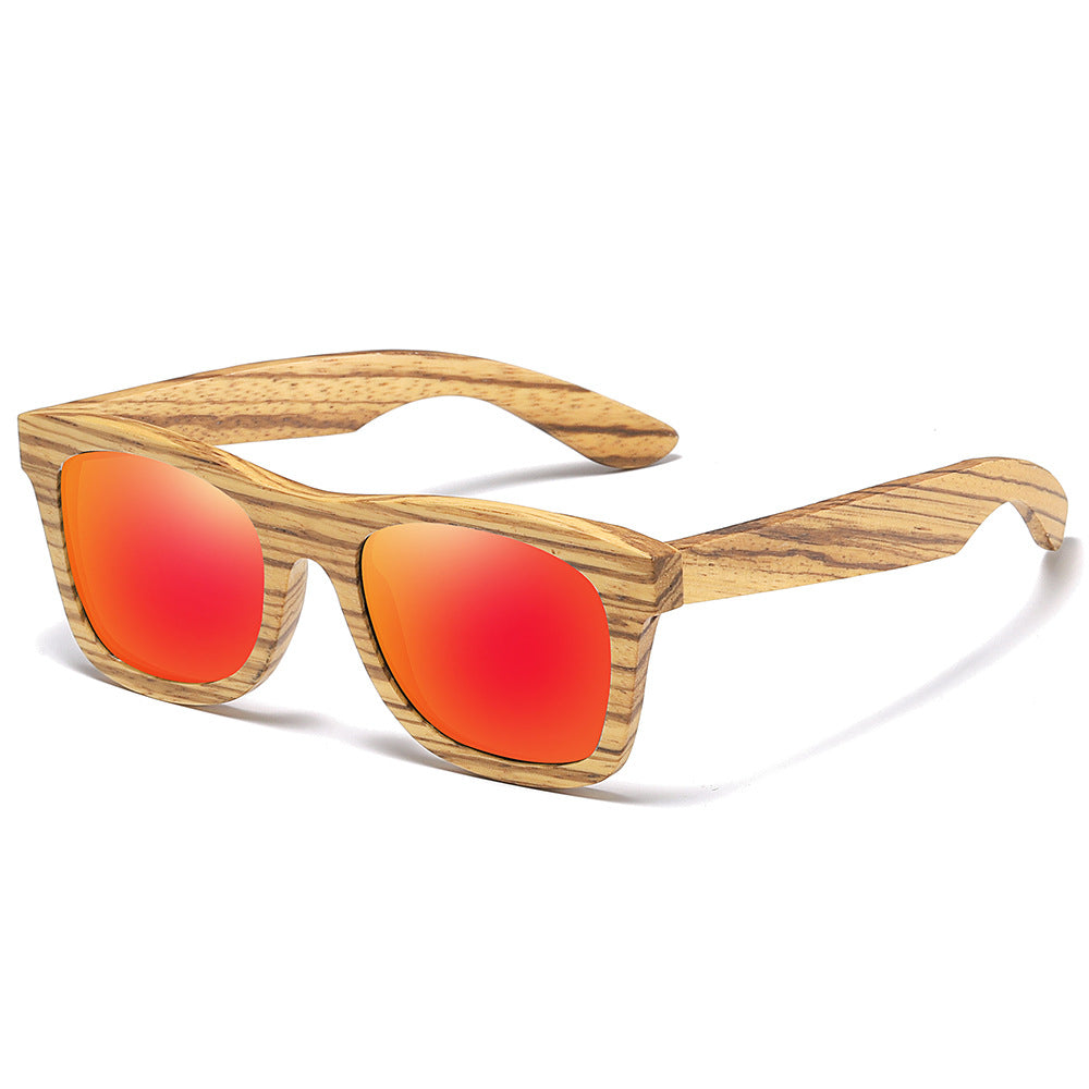 New Bamboo Wood Glasses Trendy Zebra Polarized Sunglasses UV Protection