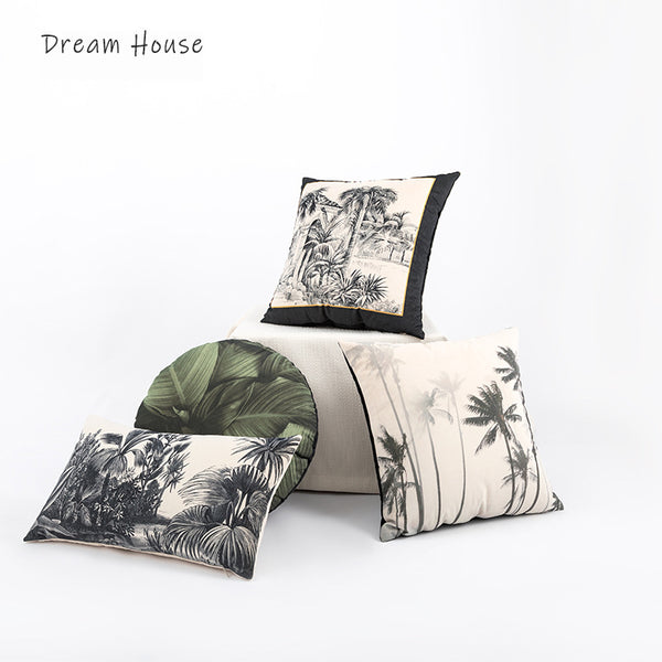 Funda de almohada con estampado de felpa retro de estilo country americano para sala de estar, cojín para sofá, modelo de lujo ligero, almohada para habitación al por mayor 