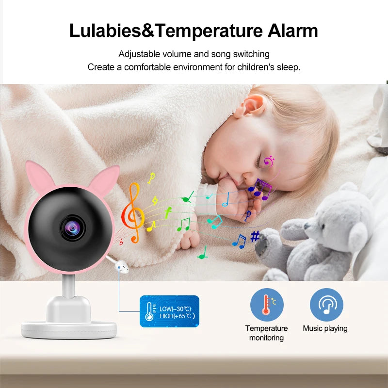 2.8 Inch Video Baby Monitor With Camera 4X Zoom Two-way Audio Night Vision Surveillance Babyphone Cam Temperature display Screen