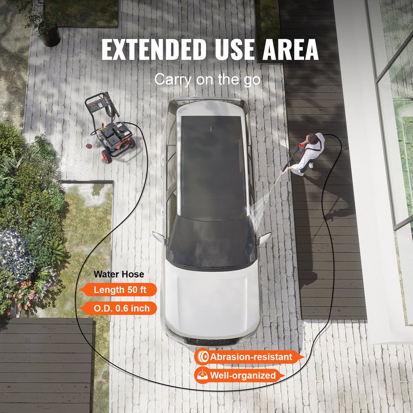 Gas Pressure Washer, 4400 PSI 4.0 GPM, Gas Powered Pressure Washer With Copper Pump, Spray Gun And Extension Wand, 5 Quick Connect Nozzles, For Cleaning Cars, Homes, Driveways, Patios