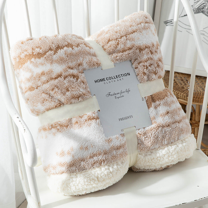 Shu Cotton Velvet Nap Blanket Jacquard Double-sided Thick Lambskin Blanket