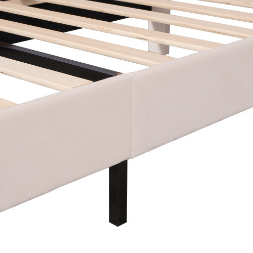 Linen Material With Metal Frame Bed Frame