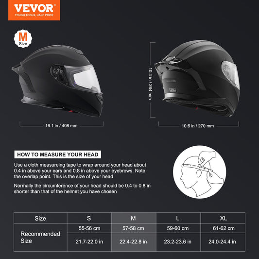 Motorradhelm Motocross-Helme Integralhelm Größe M, Helme Aus ABS Mit Bluetooth-Schlitz & Wechselglas, DOT-geprüfter Bequemer Motocross-Helm, Für Jugendliche & Erwachsene Schwarz