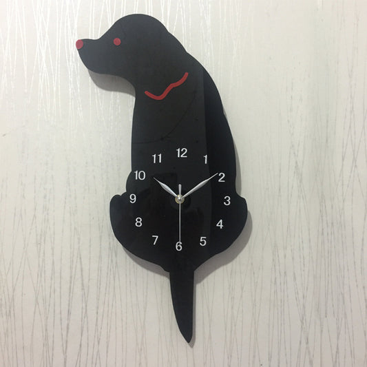 Wall  Quartz Clock Mute Cute Cat With Tail